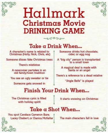 Hallmark karácsonyi film ivás játék