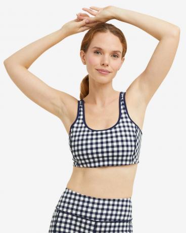 Navy Gingham sportmelltartó