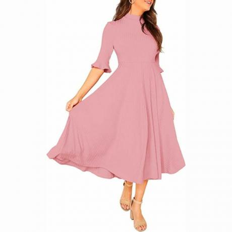 Elegáns Bell Sleeve Midi ruha