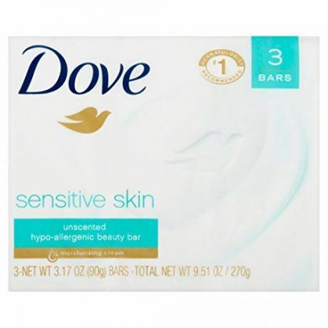 Dove Sensitive Skin Beauty Bar, illatmentes, 3 darab, 1 db