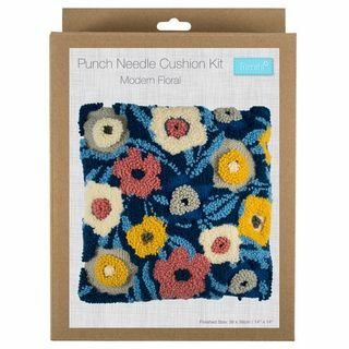 Punch Needle Kit párna modern virágos