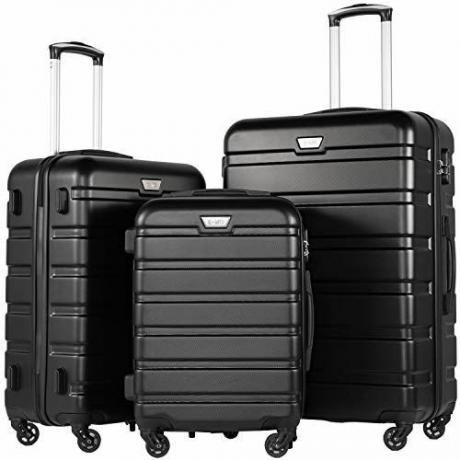 Hardshell könnyű poggyász, forgó kerekekkel és TSA zárral, 3 részes készlet