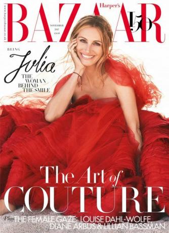 Julia Roberts a Harper's Bazaar 2017. novemberi borítójának